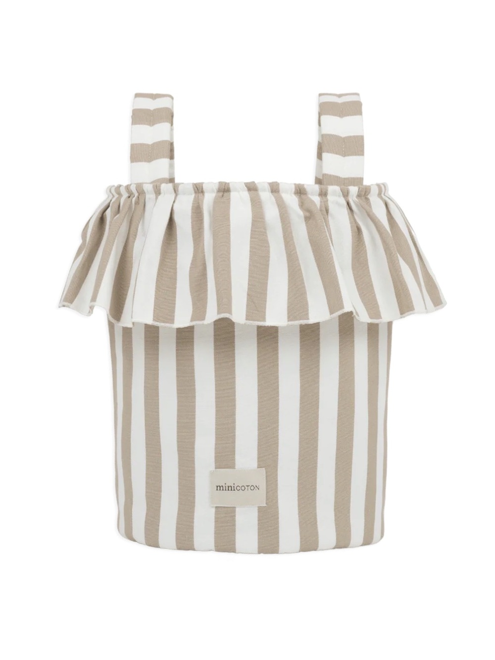 NWT Minicoton Striped Beige & White Diaper Basket Bag